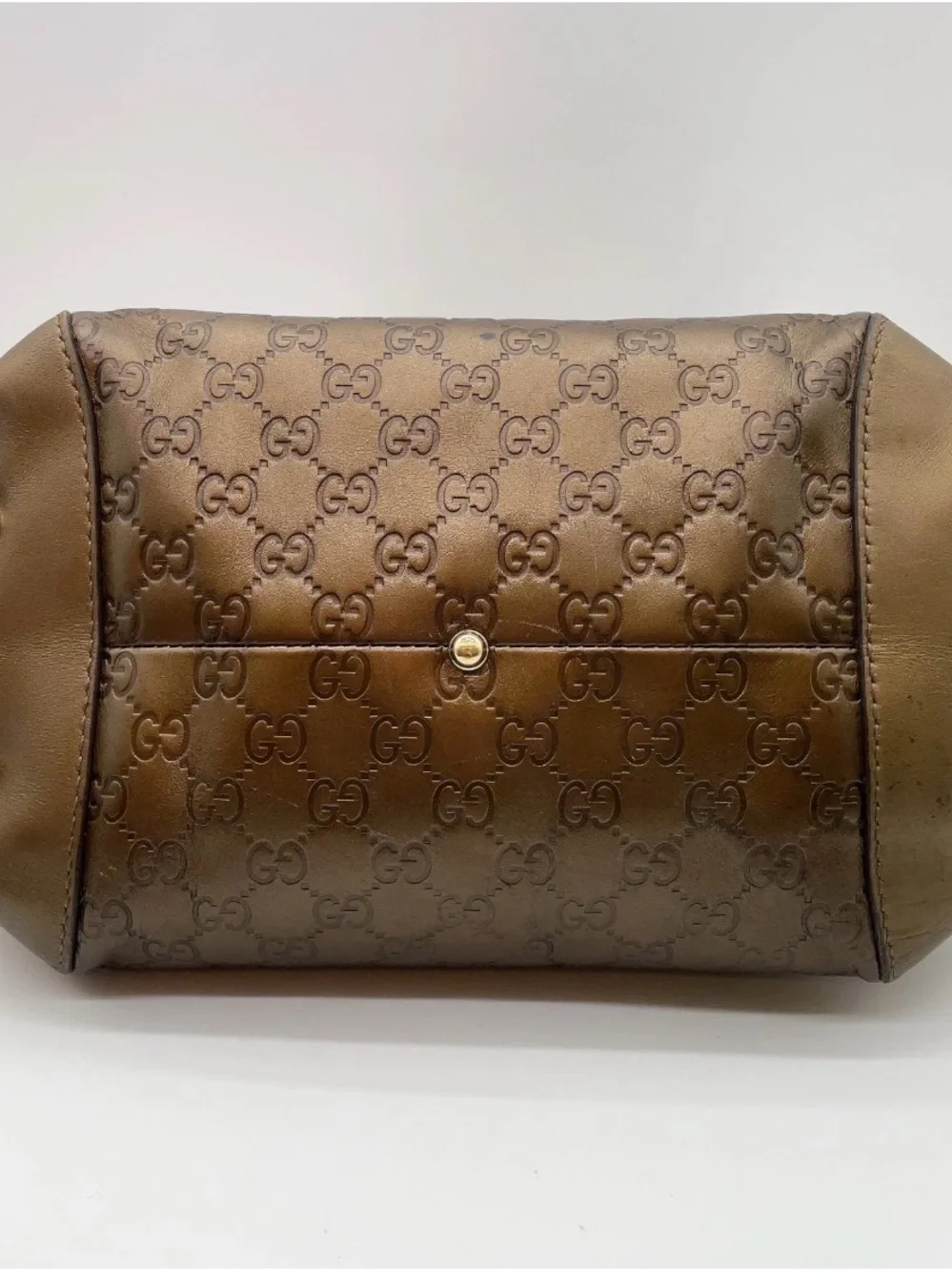 450. Gucci Metallic Guccissima Leather Bamboo Heart-Bit Top Handle Satchel Bag
